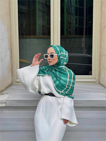 Zümrüt Tartan Desen Şal