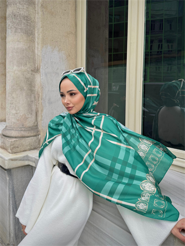 Zümrüt Tartan Desen Şal