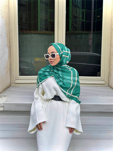 Zümrüt Tartan Desen Şal