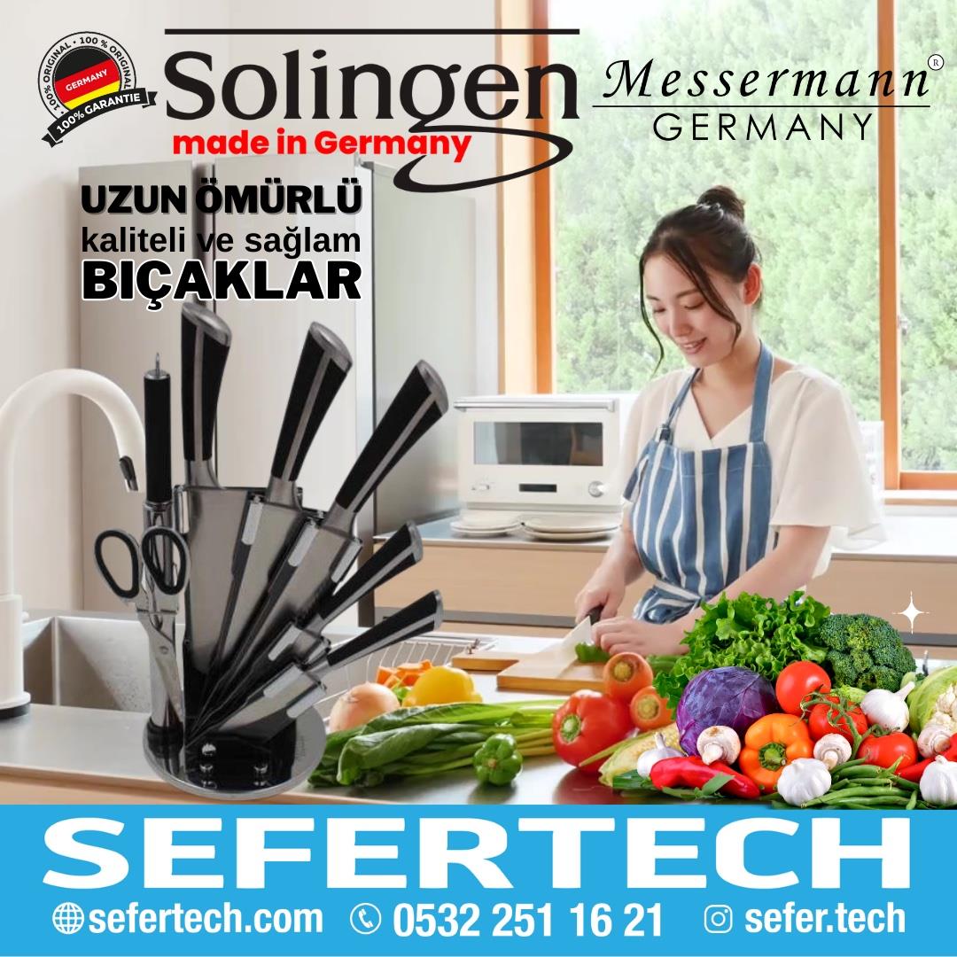 MESSERMANN 8 PARÇA STANDLI ŞEF BIÇAĞI SETİ-SİYAH