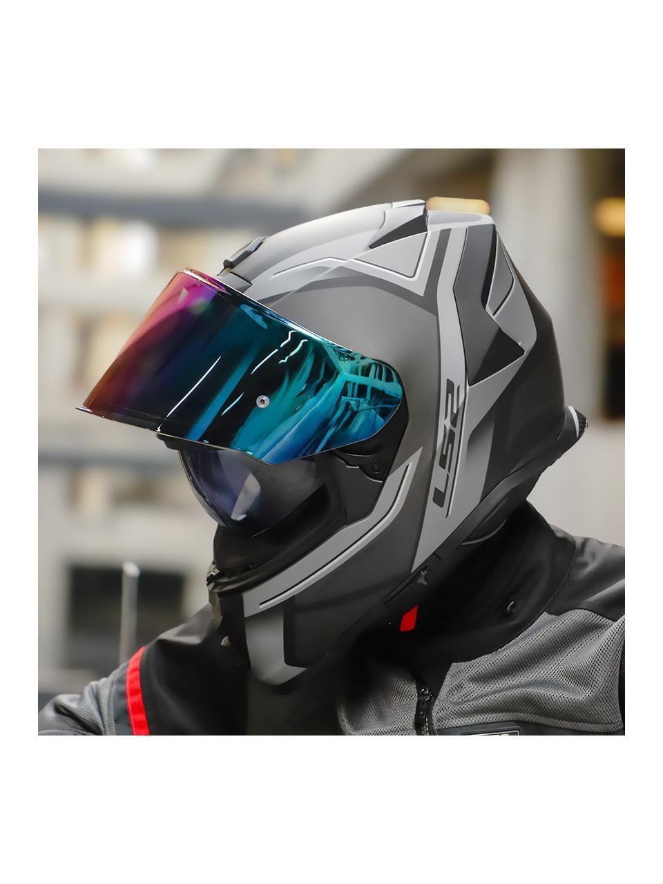 Ls2 Storm 2 Faster Full Face Motosiklet Kaskı Şeffaf + Gökkuşağı Vizörlü