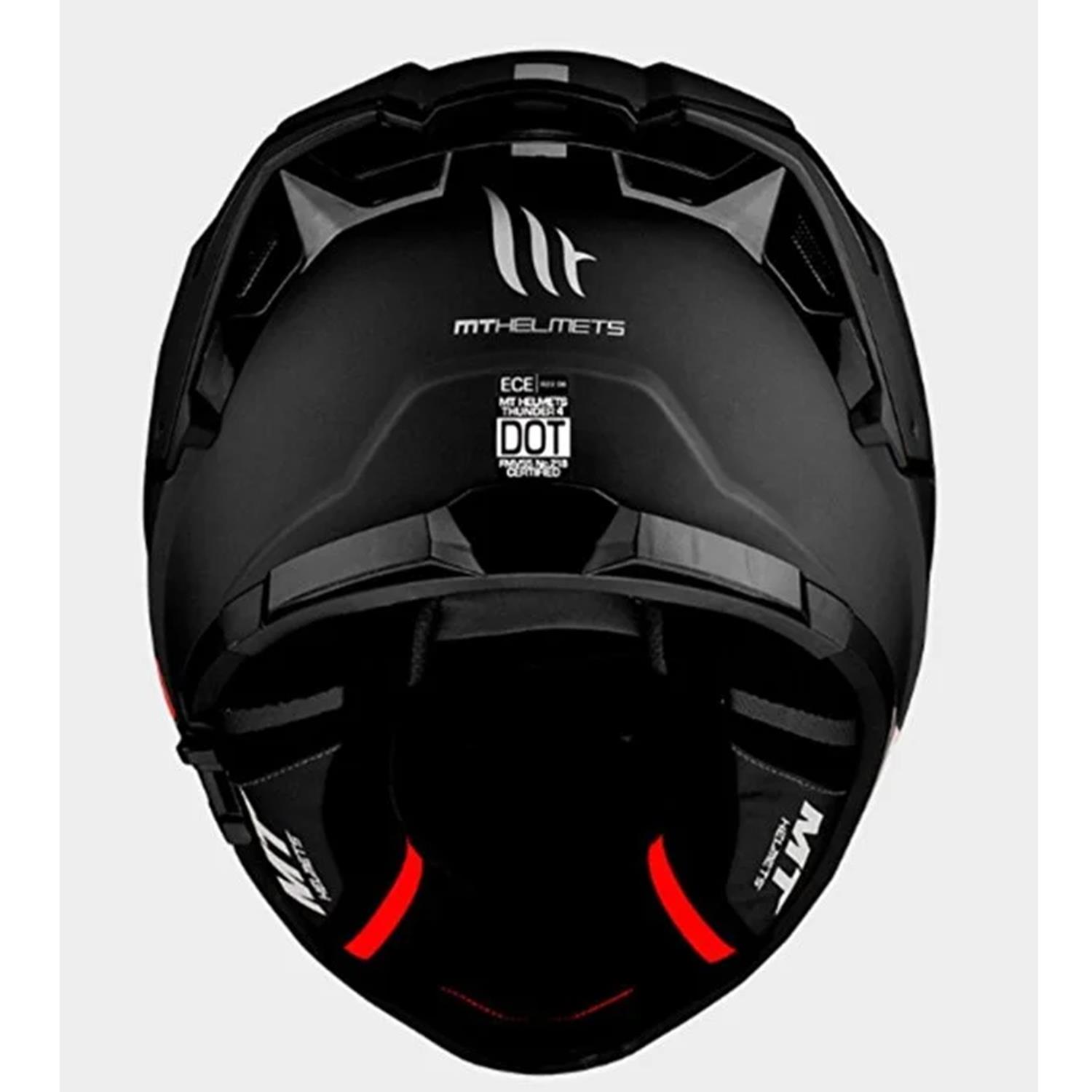 MT Kask Thunder 4sv Solid A1 Mat Siyah - Iç Güneş Vizörlü