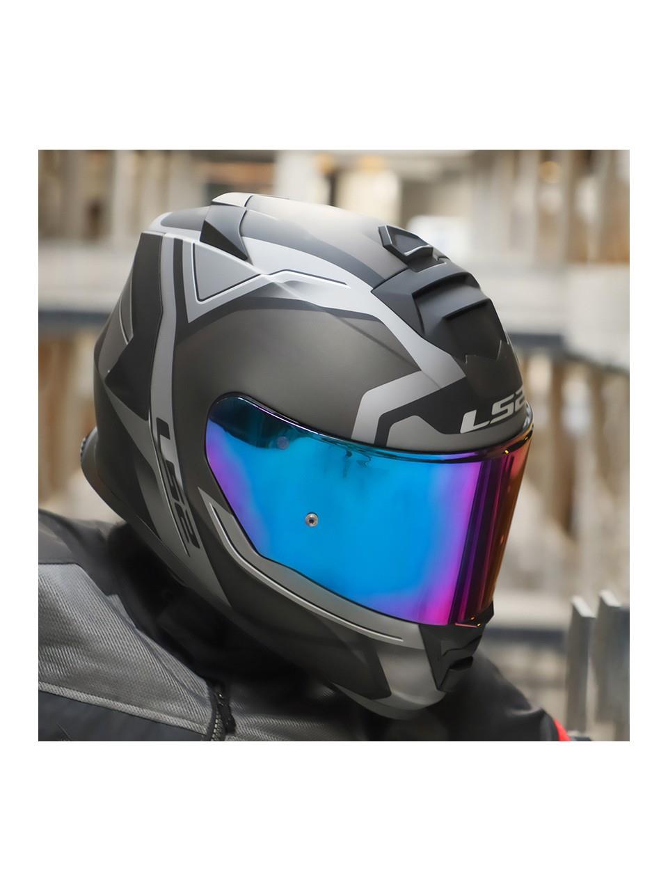 Ls2 Storm 2 Faster Full Face Motosiklet Kaskı Şeffaf + Gökkuşağı Vizörlü