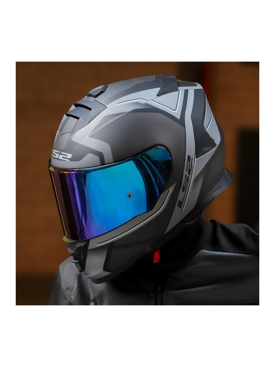 Ls2 Storm 2 Faster Full Face Motosiklet Kaskı Şeffaf + Gökkuşağı Vizörlü