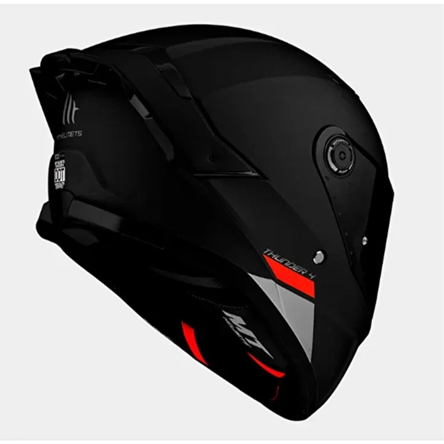 MT Kask Thunder 4sv Solid A1 Mat Siyah - Iç Güneş Vizörlü