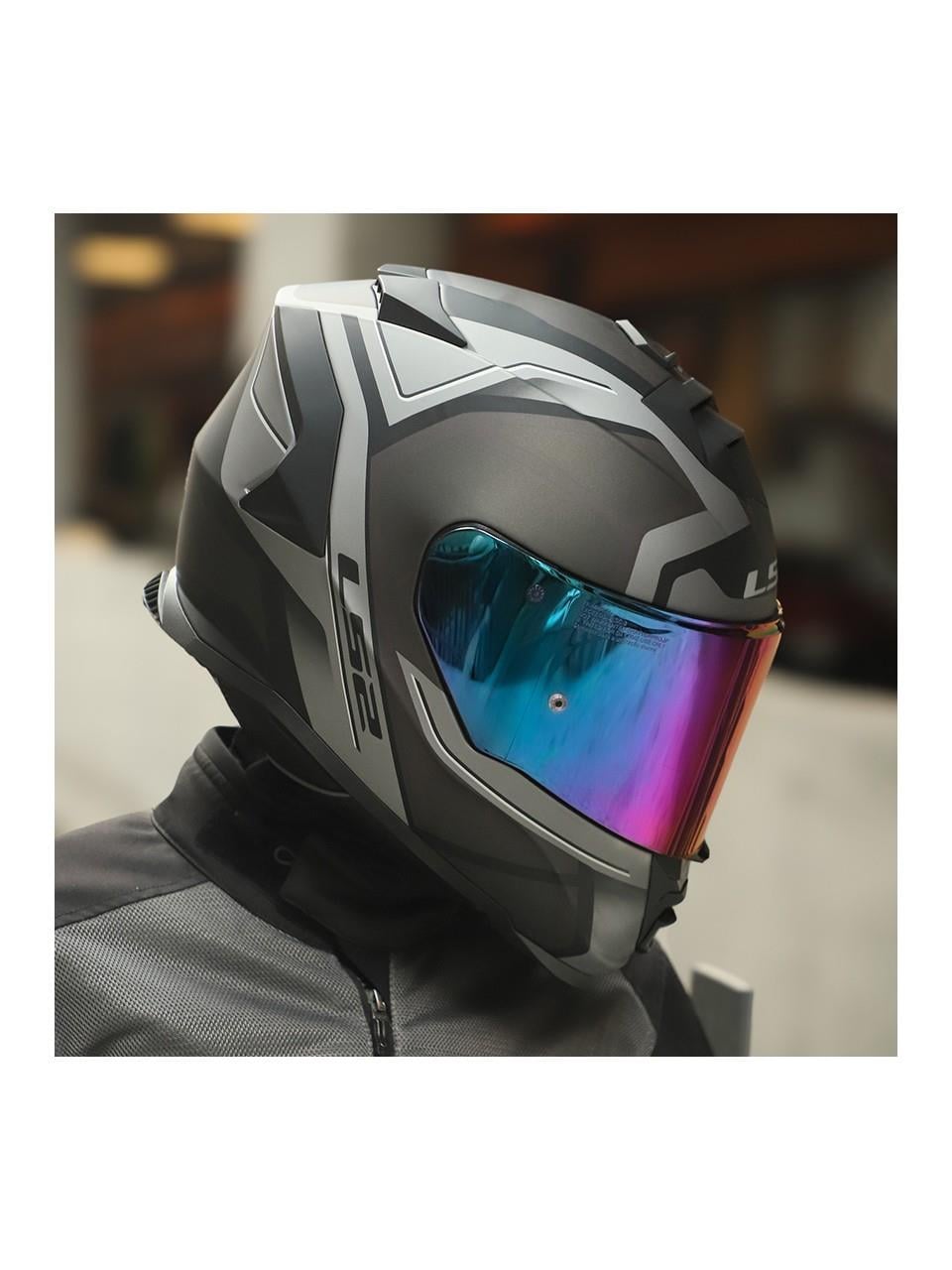 Ls2 Storm 2 Faster Full Face Motosiklet Kaskı Şeffaf + Gökkuşağı Vizörlü