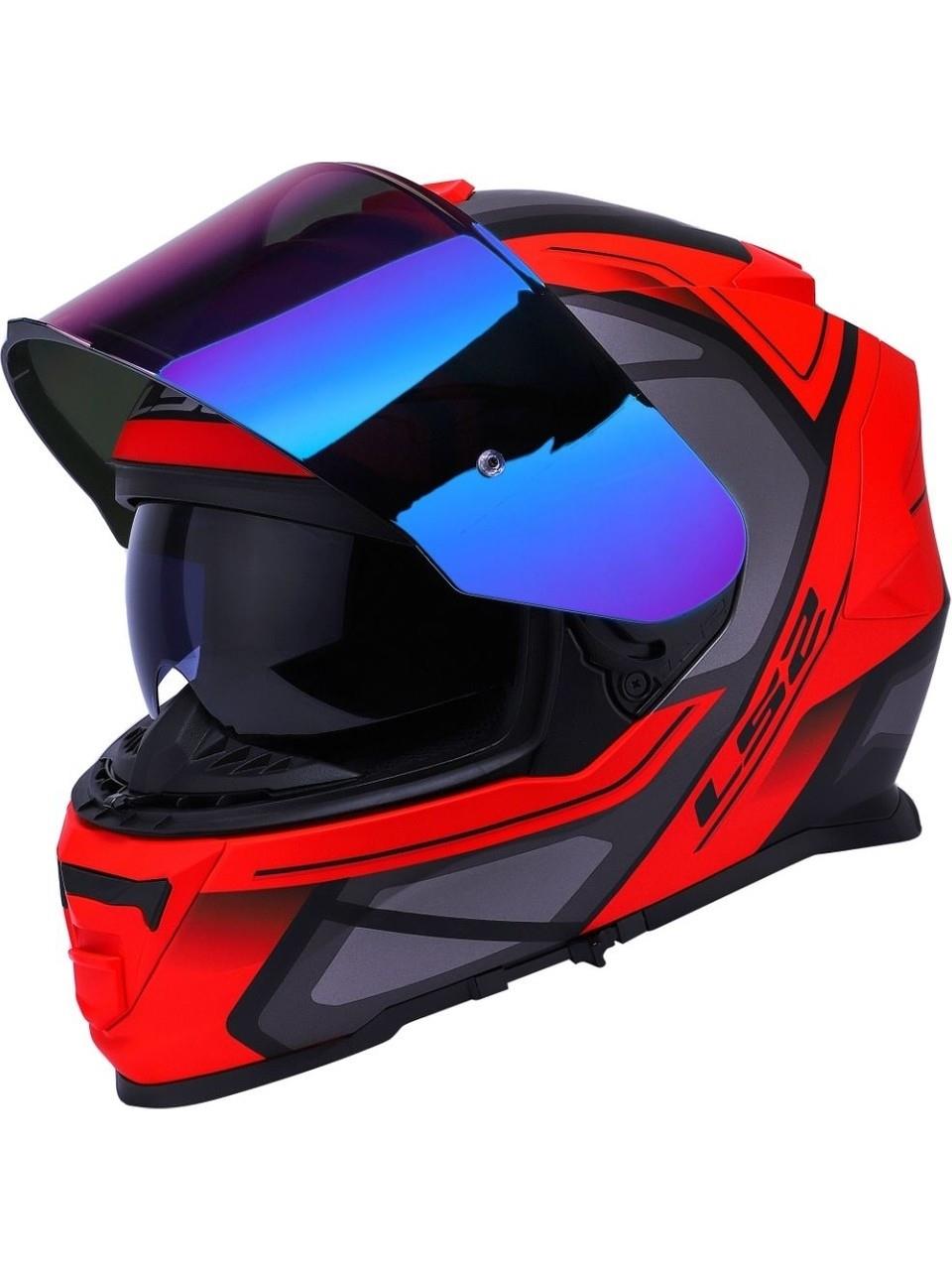 Ls2 Storm 2 Faster Full Face Motosiklet Kaskı Şeffaf + Gökkuşağı Vizörlü