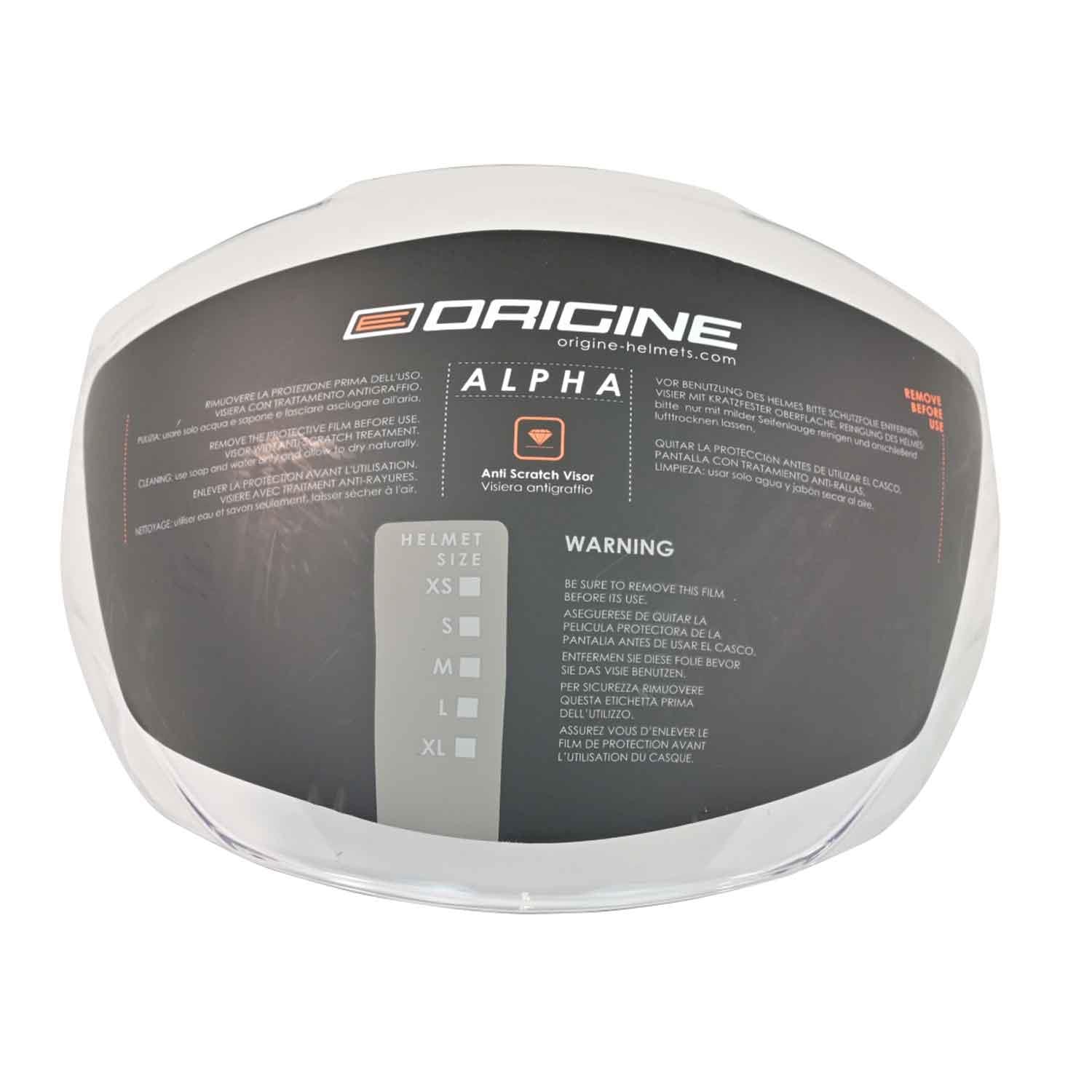 Origine Alpha Kask Camı - Vizör - Şeffaf