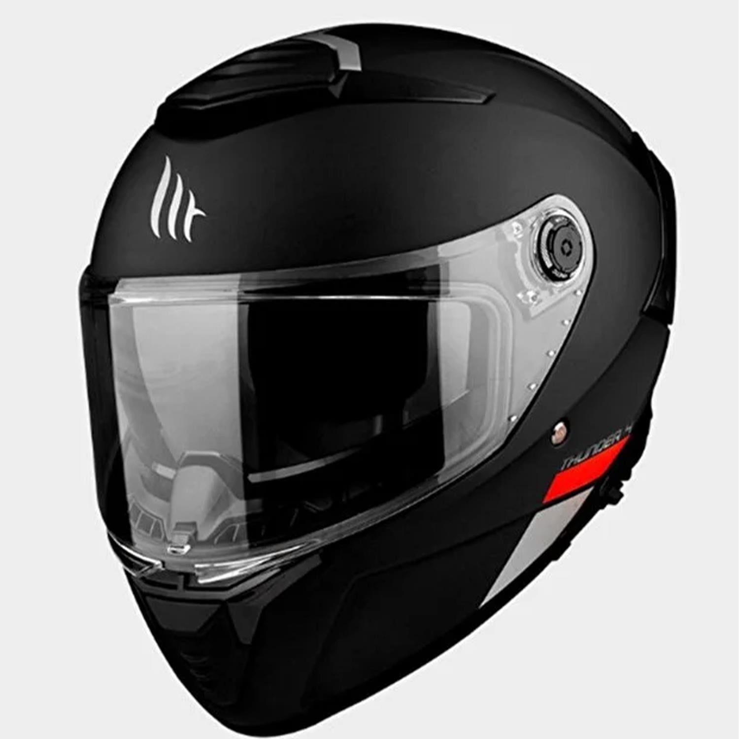 MT Kask Thunder 4sv Solid A1 Mat Siyah - Iç Güneş Vizörlü