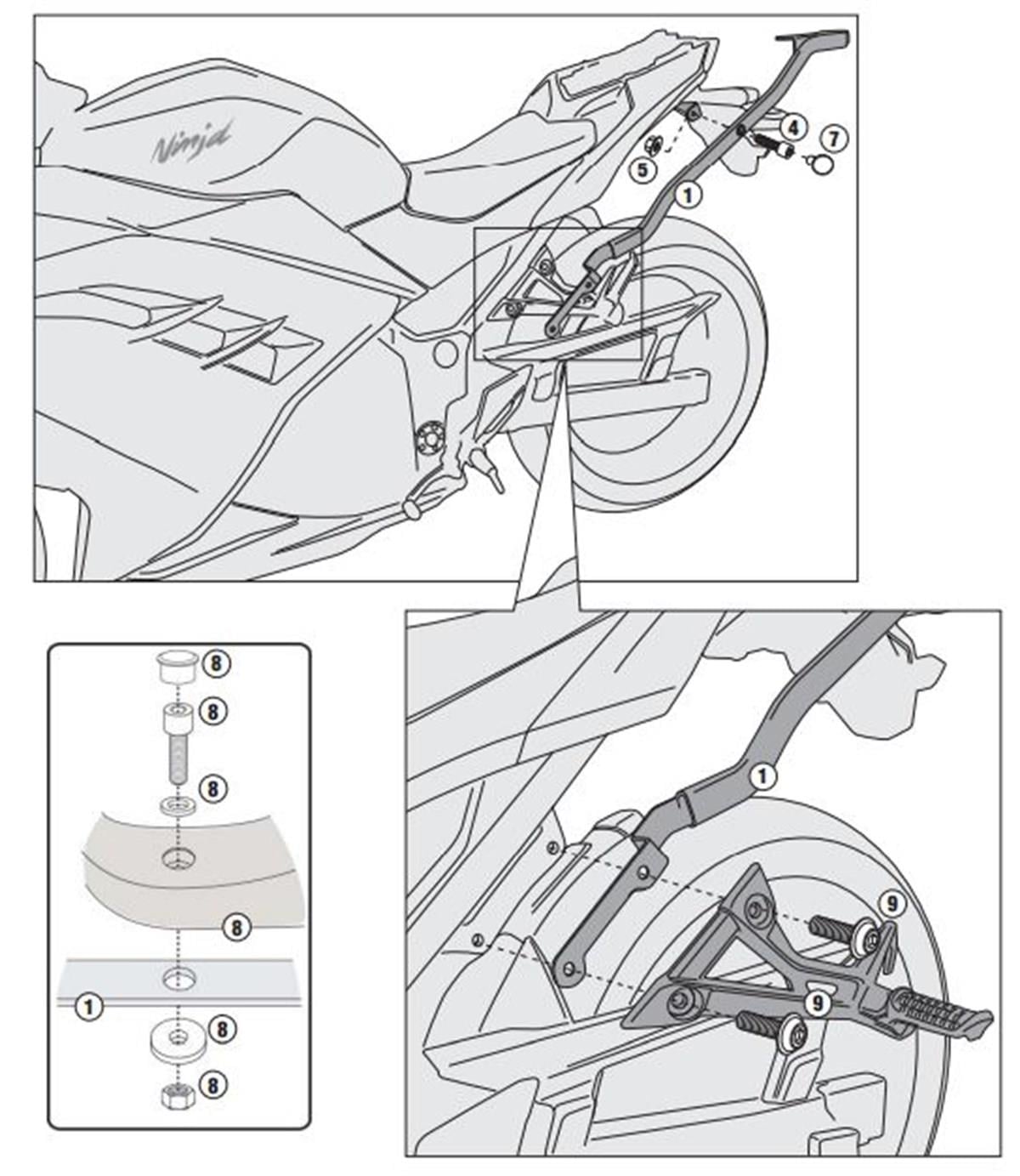 Givi 4108FZ KAWASAKI NINJA 300 (13-18) Arka Çanta Taşıyıcı