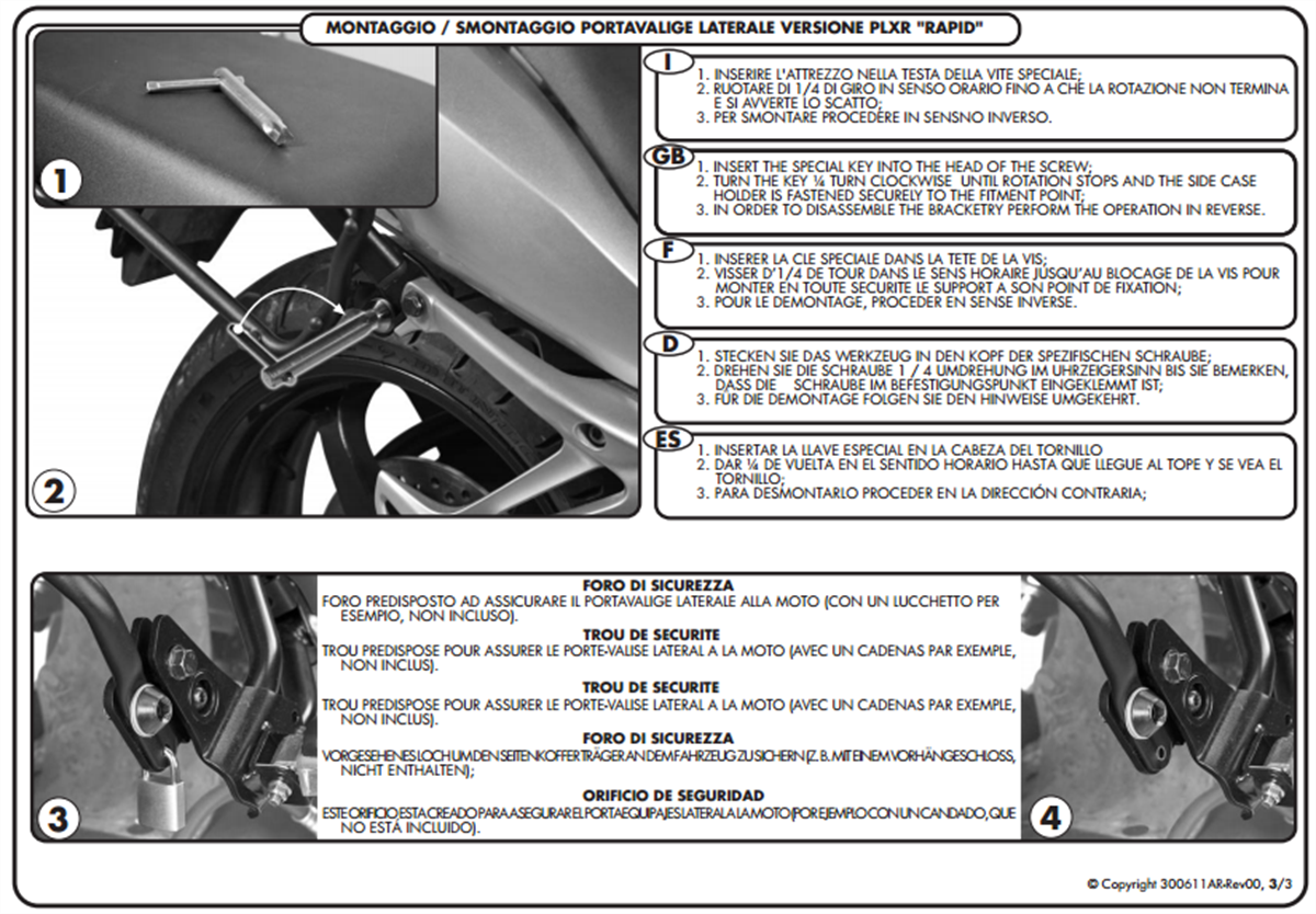 Givi PLXR5100 BMW R 1200R (11-14) Yan Çanta Taşıyıcı