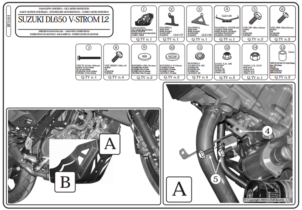 Givi RP3101 Suzuki DL 650 V-Strom (11-20) Karter Koruma