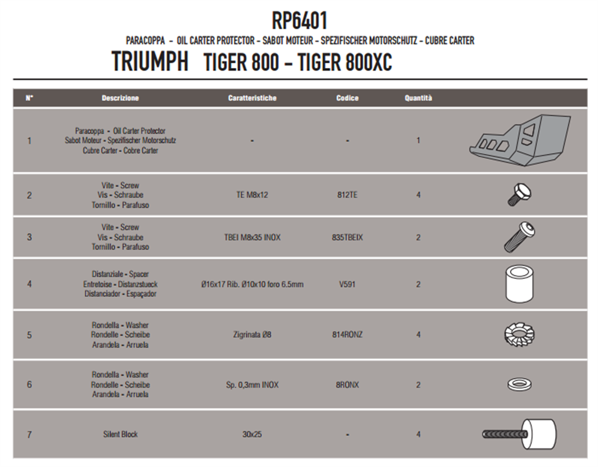 Givi RP6401 Triumph Tiger 800 - Tiger 800 XC (11-16) Karter Koruma