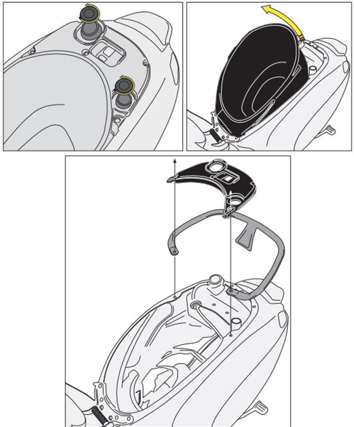 Givi SR5608CR PIAGGIO VESPA PRIMAVERA 50-125 (14-15) - SPRINT 50-125 (14-15) Arka Çanta Taşıyıcı