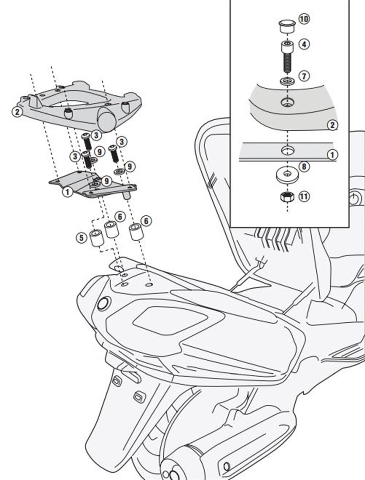 Givi SR7051 SYM MAXSYM 400 (11-19) Arka Çanta Taşıyıcı