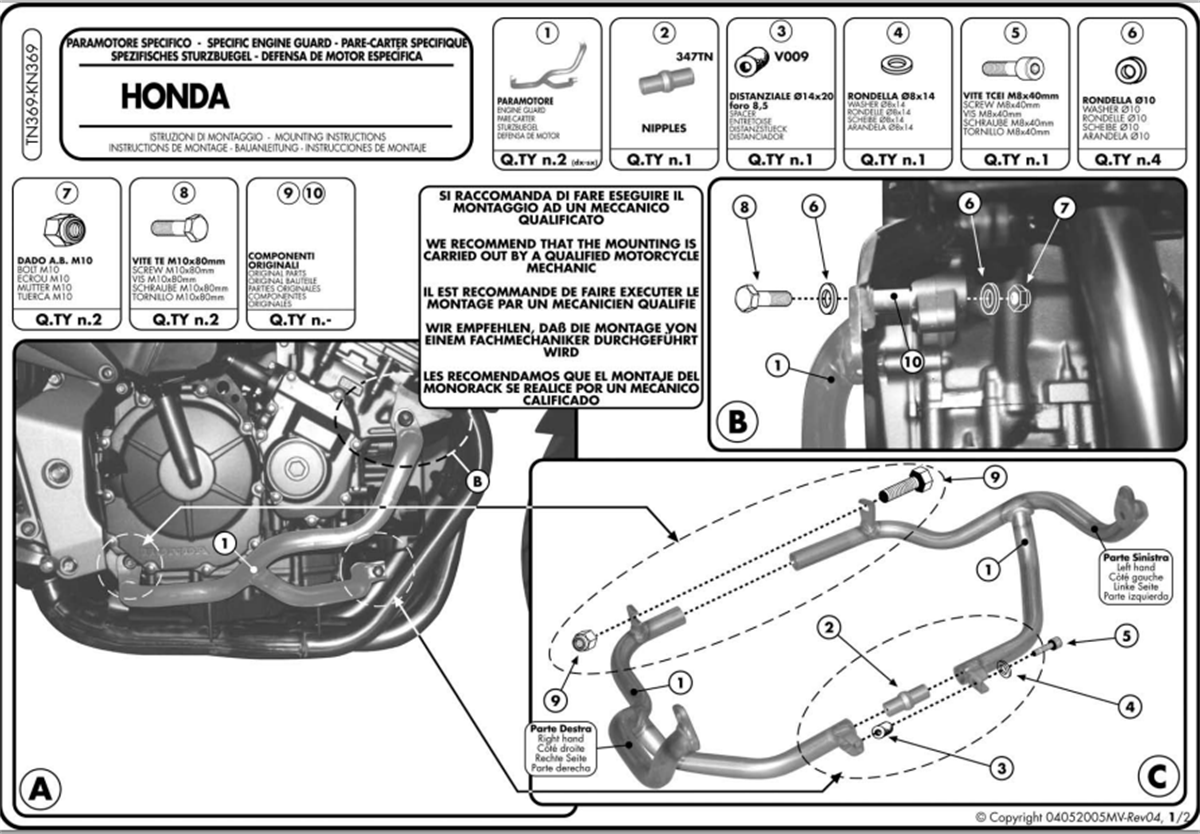 Kappa KN369 HONDA CBF 600S -600N (04-12) Koruma Demiri