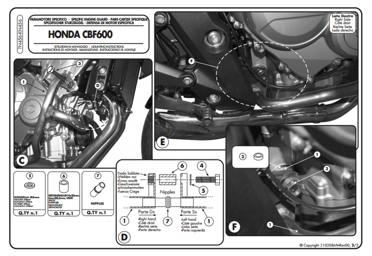 Kappa KN456 HONDA CBF 600S - 600N (08-12) Koruma Demiri