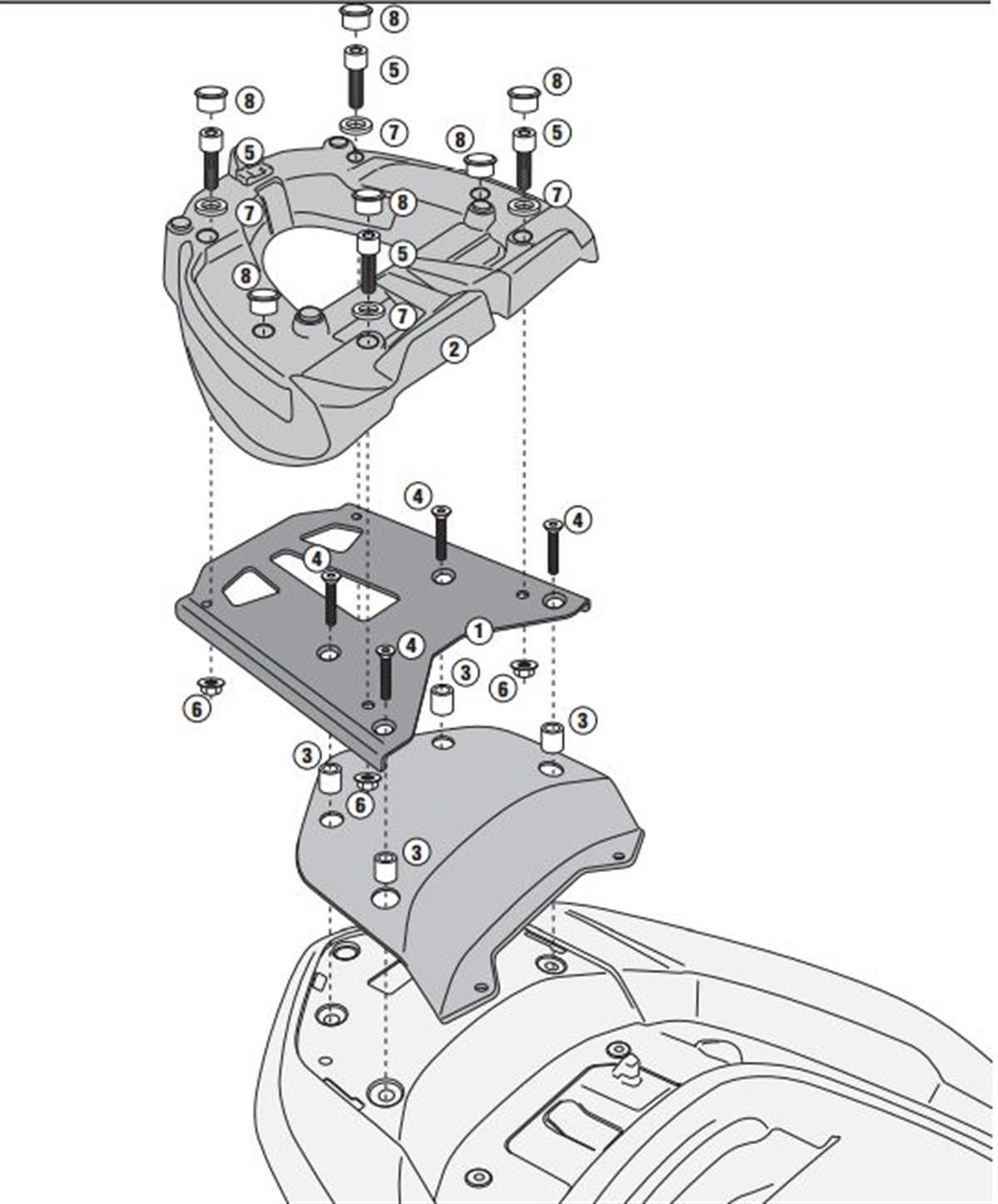 Kappa KR1123MM HONDA FORZA 300 ABS (13-17) Arka Çanta Tasiyici