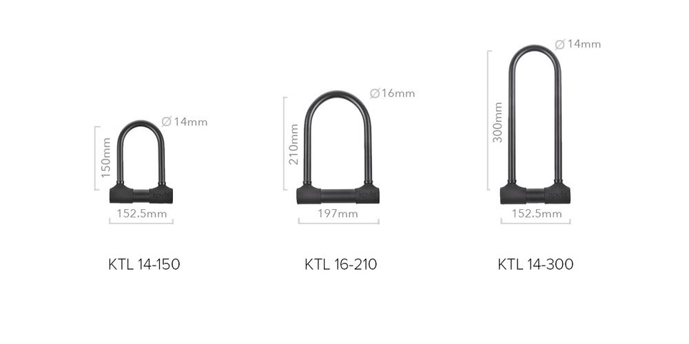 Kovix KTL14-300BK Alarmlı U Kilit