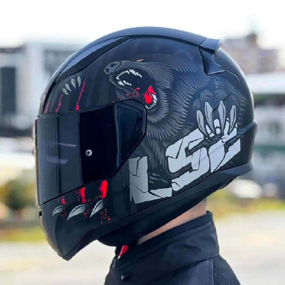 Ls2 Rapid 2 Clawn Full Face Motosiklet Kaskı Şeffaf + Siyah Vizörlü