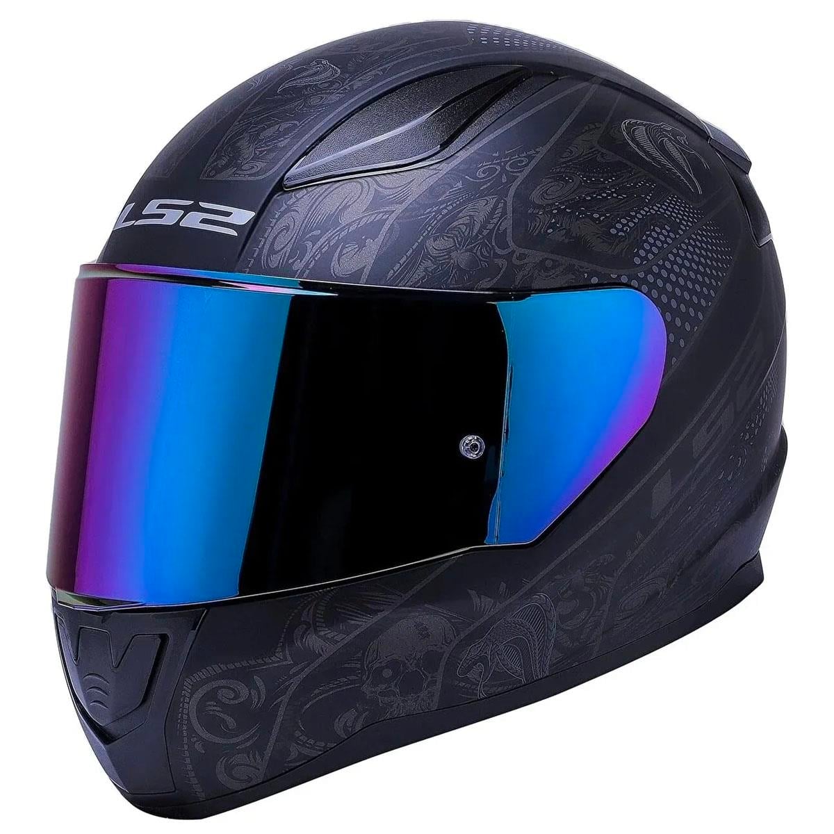Ls2 Rapid 2 Crypt Full Face Motosiklet Kaskı Gökkuşağı Vizörlü