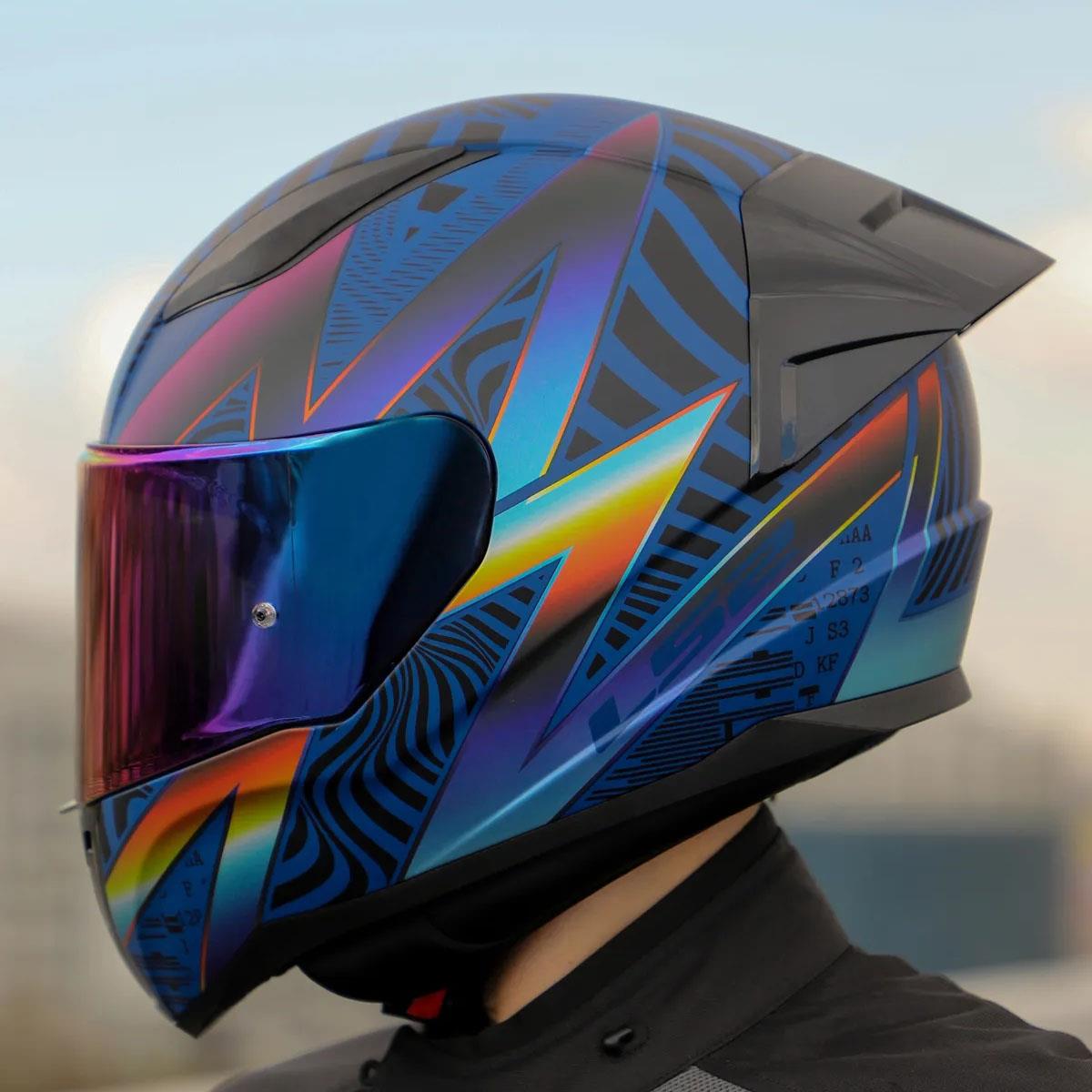 Ls2 Rapid 2 Optik Race Full Face Motosiklet Kaskı Yarış Spoiler +  Şeffaf + Gökkuşağı Vizörlü