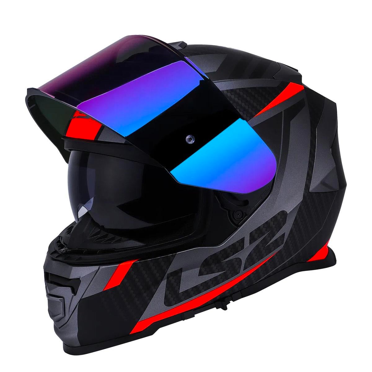 Ls2 Storm 2 Racer Full Face Motosiklet Kaskı Gökkuşağı Vizörlü