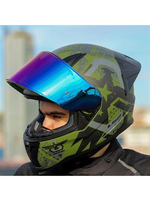 Ls2 Rapid 2 Thunder Birds Full Face Motosiklet Kaskı Şeffaf + Gökkuşağı Vizörlü