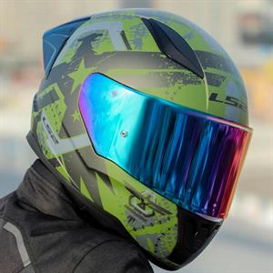 Ls2 Rapid 2 Thunder Birds Race Full Face Motosiklet Kaskı Yarış Spoiler +  Şeffaf + Gökkuşağı Vizörlü