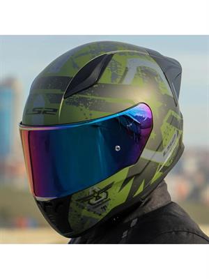 Ls2 Rapid 2 Thunder Birds Full Face Motosiklet Kaskı Şeffaf + Gökkuşağı Vizörlü