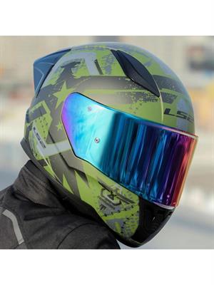 Ls2 Rapid 2 Thunder Birds Full Face Motosiklet Kaskı Şeffaf + Gökkuşağı Vizörlü