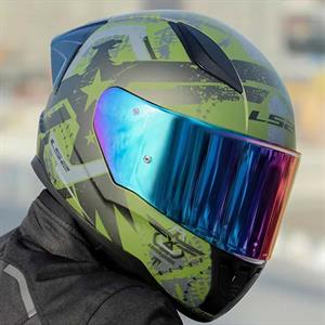 Ls2 Rapid 2 Thunder Birds Full Face Motosiklet Kaskı Gökkuşağı Vizörlü