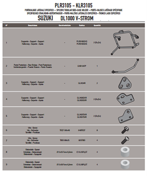 Givi PLR3105 SUZUKI DL 1000 V-STROM (14-19) Yan Çanta Taşıyıcı