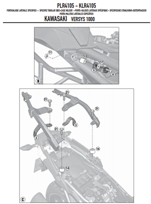 Givi PLR4105 KAWASAKI VERSYS 1000 (12-14) Yan Çanta Taşıyıcı