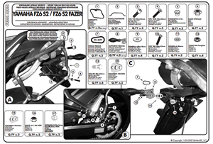 Givi PLX360 YAMAHA FZ6 S2 - FZ6 600 FAZER S2 (07-11) Yan Çanta Taşıyıcı