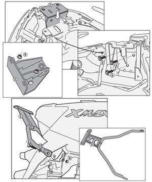 Givi SR2111M YAMAHA X-MAX 400 (13-16) Arka Çanta Taşıyıcı