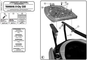Givi SR361 YAMAHA X-CITY 125-250 (07-16) Arka Çanta Taşıyıcı
