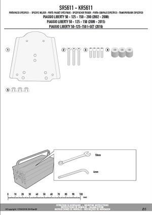 Givi SR5611 PIAGGIO LIBERTY 50-125-150-200 I-GET (02-18) Arka Çanta Taşıyıcı