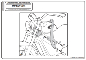Kappa AS122A2 HONDA VT 750 S (10-15) Rüzgar Siperlik Baglantisi