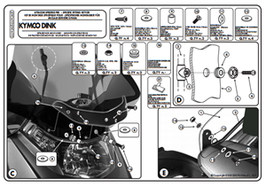 Kappa D292KITK KYMCO DINK 50-125-200 (06-16) Rüzgar Siperlik Baglantisi