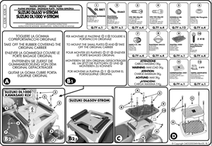 Kappa K528 SUZUKI DL 650-1000 V-STROM (02-11) - KAWASAKI KLV 1000 (04-10) Arka Çanta Tasiyici