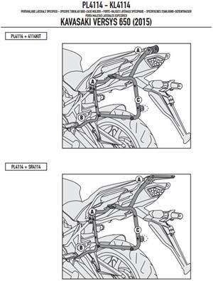 Kappa KL4114 KAWASAKI VERSYS 650 (15-19) Yan Çanta Taþıyıcı