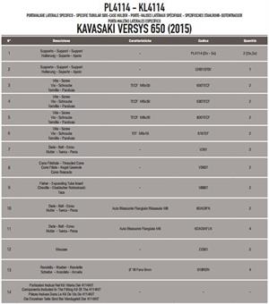 Kappa KL4114 KAWASAKI VERSYS 650 (15-19) Yan Çanta Taþıyıcı