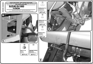 Kappa KLX528 SUZUKI DL 1000 V-STROM (02-11) KAWASAKI KLV 1000 (04-10) Yan Çanta Taþıyıcı