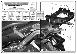 Kappa KZ447 KAWASAKI VERSYS 650 (06-09) Arka Çanta Tasiyici