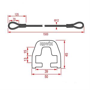 Kovix KZA-150 Çelik Kilit + Kd6 Bağlantı Adaptörü