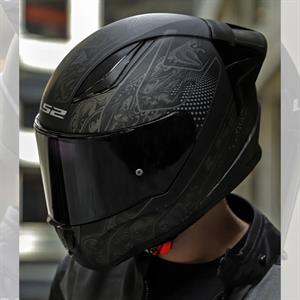 Ls2 Rapid 2 Crypt Race Full Face Motosiklet Kaskı Yarış Spoiler +  Siyah Vizörlü