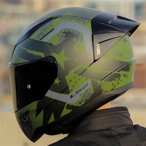 Ls2 Rapid 2 Thunder Birds Race Full Face Motosiklet Kaskı Yarış Spoiler +  Şeffaf + Siyah Vizörlü