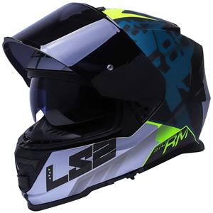 Ls2 Storm 2 Sprinter Siyah Gri Cobalt Siyah Vizör + Şeffaf Vizör Hediye