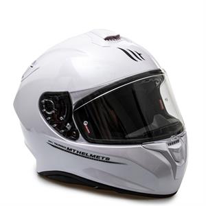 MT Targo Solid A0 Gloss Pearl White Full Face Motosiklet Kaskı